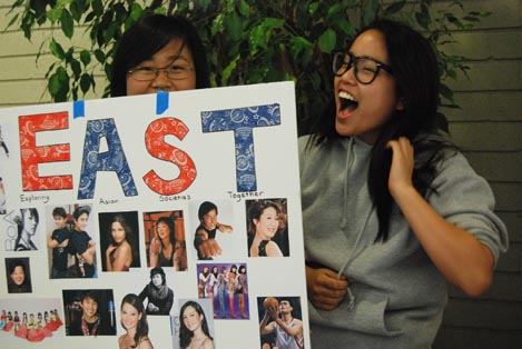 "EAST" promoting at Club Fair, the last "Club Period" of the year.