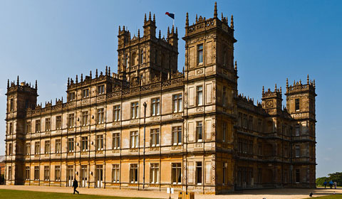 A picture of the estate, Downton Abbey. Photo by creative commons user Richard Munckton.