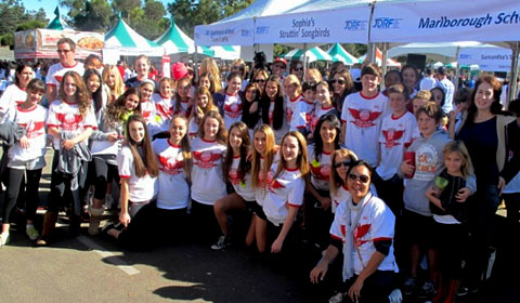 Sophia 18 and Anna 15 pose with the rest of their team members during the 2012 Juvenile Diabetes Walk. Photo by SOMEONE.