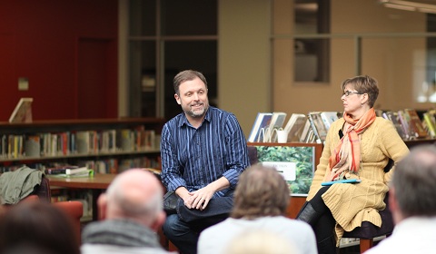 Sarane 15 / Staff Photographer
Tim Wise speaks to the school staff about race and stereotypes. 