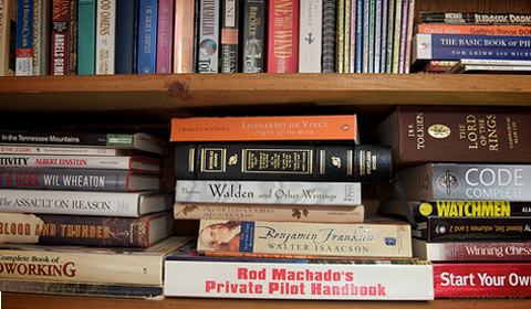 What books are on your shelf? Photo by flickr user somegeekintn