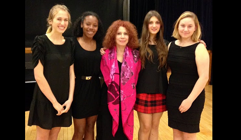 Marlborough students collaborated on performances with Julia Migenes (center). 