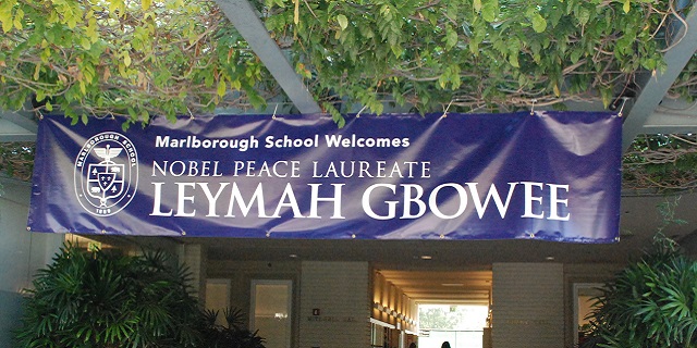 The school prepares for the upcoming visit from activist Leymah Gbowee. Photo by Nina '16