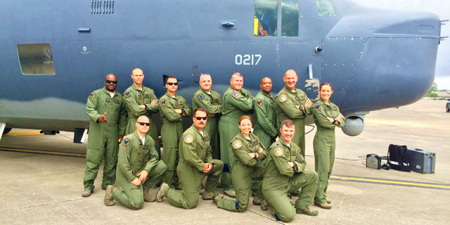 Nicky Pearl 04 (far right) serves as an Air Force commander of an MC-130P aircraft.
Photo by Nicky Pearl.