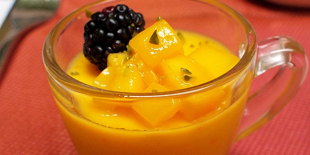 Mango pudding is a delicacy is Hong Kong. Photo by Flickr user insatiablemunch