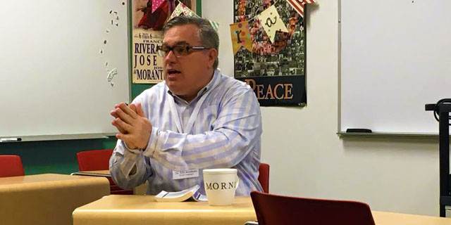 Eric Reinholtz, rising World Languages Department Head, teaches Honors Hispanic Literature.
Photo by Jenna 16.