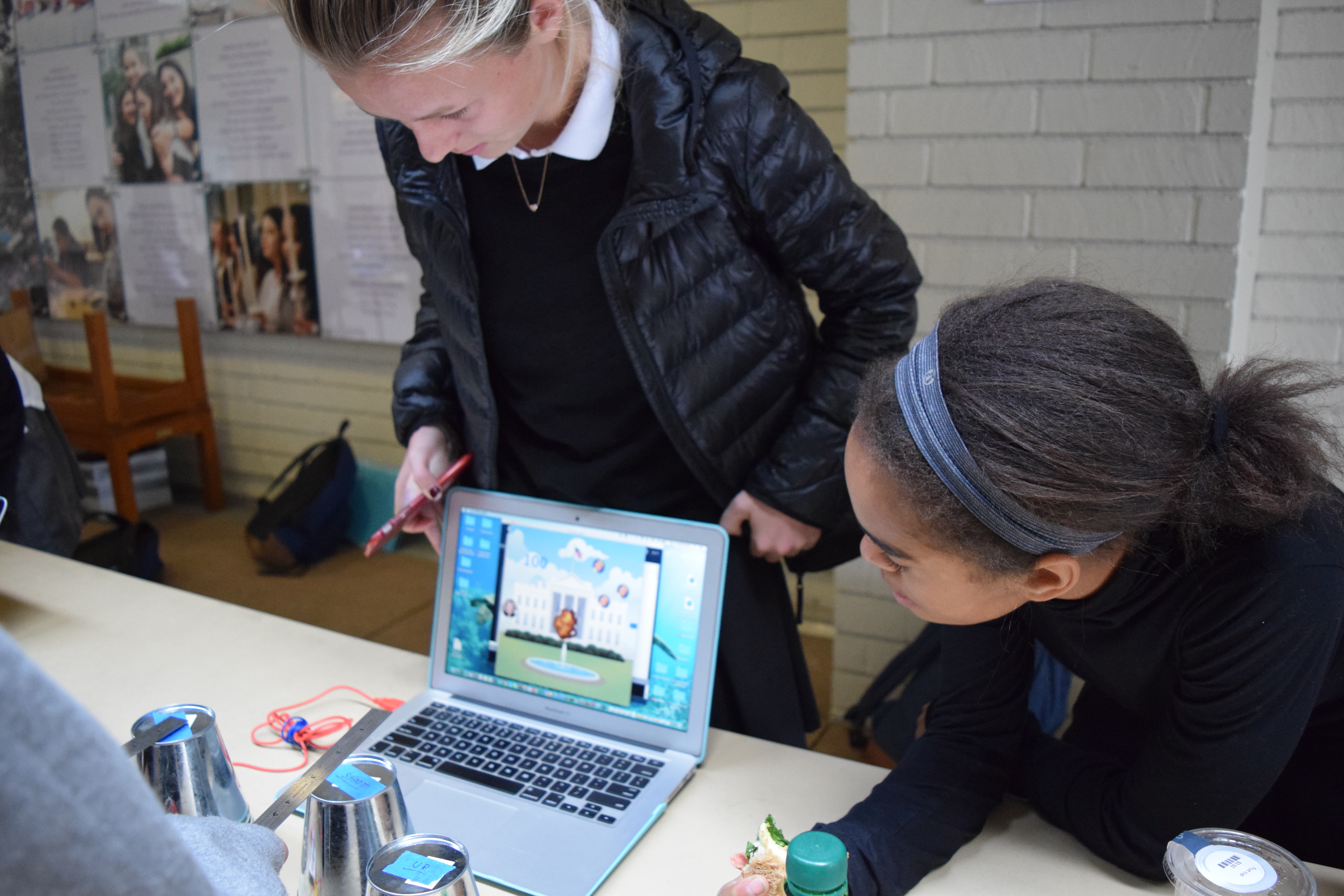Kate '19 and Nina '19 created an election-themed game featuring Hillary Clinton and Donald Trump characters.