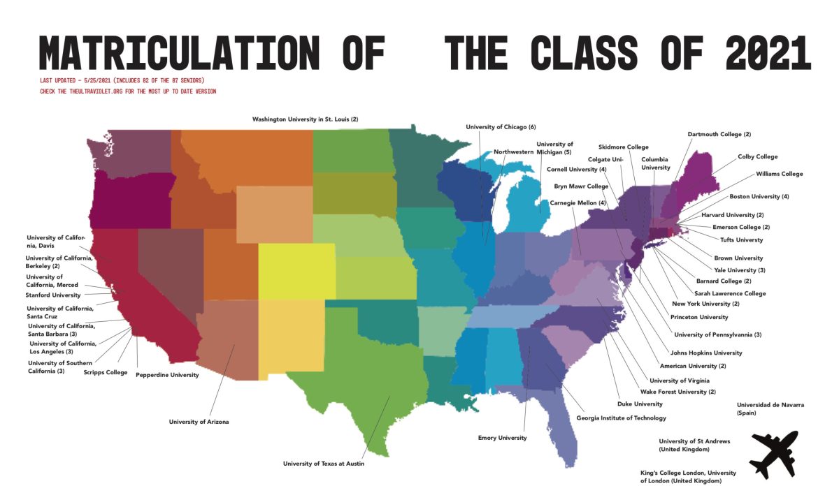 Class of 2021 Matriculation Map