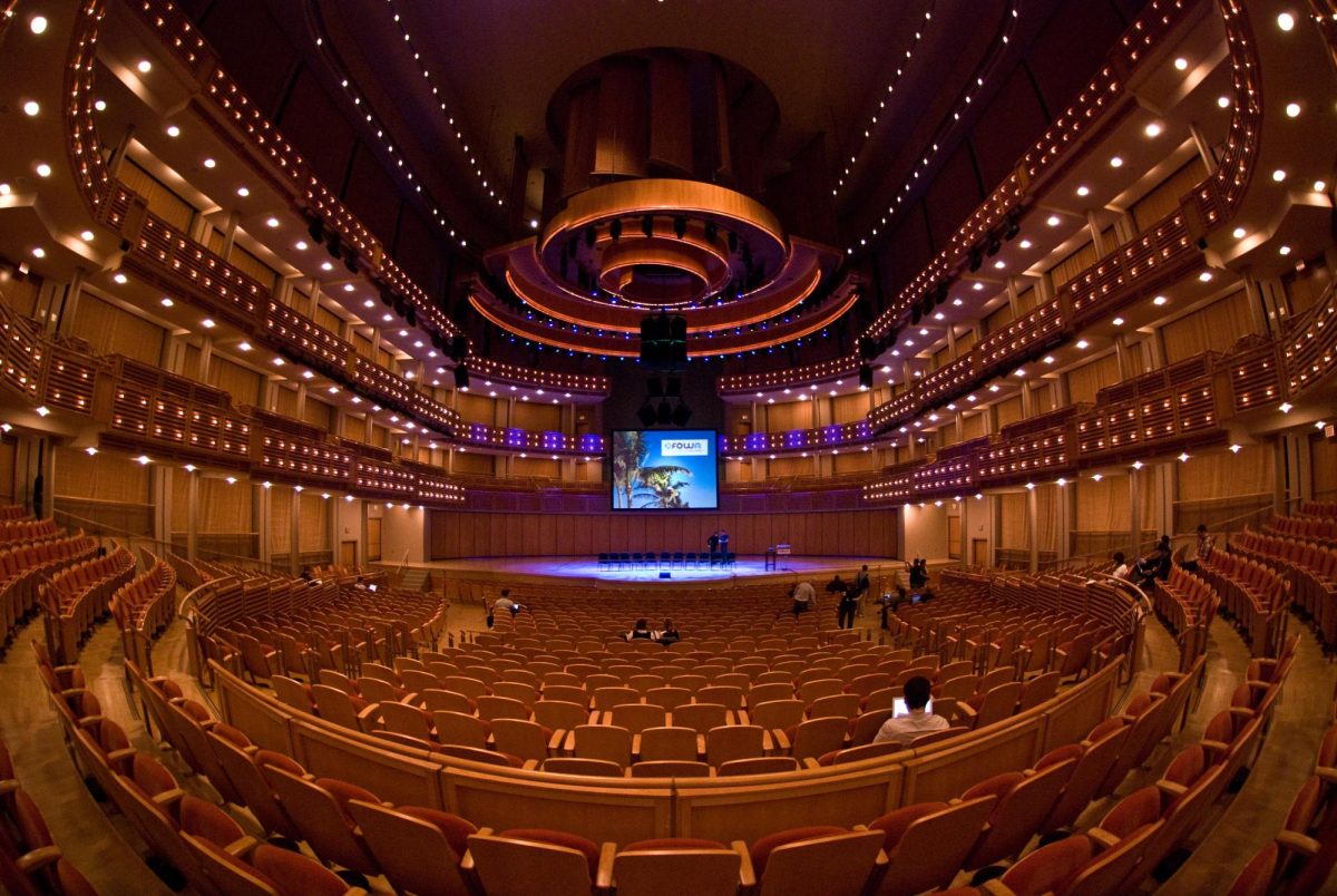 Inside the Adrienne Arsht Center for the Performing Arts, where the debate will be held.