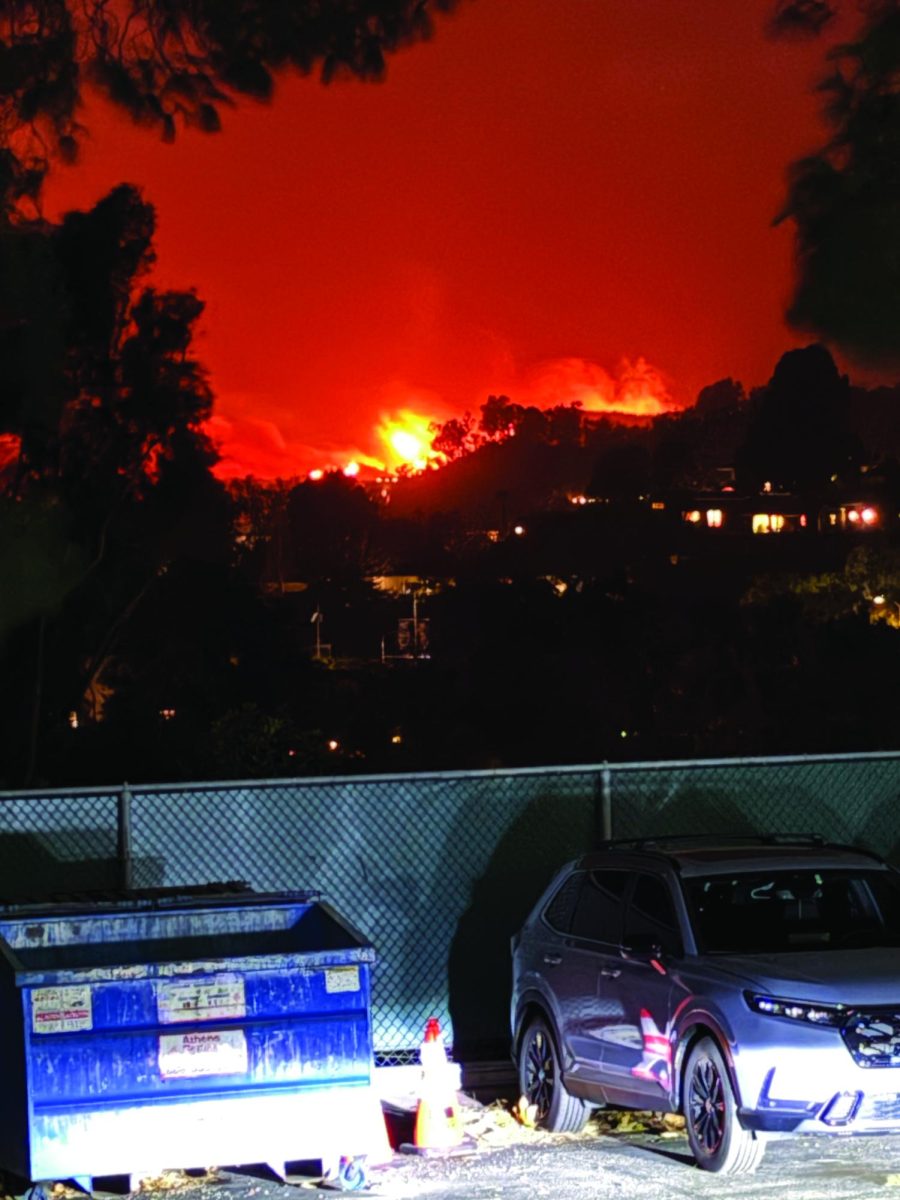 View of Palisades Fire from the UCLA campus.